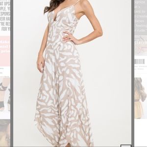 Beige Cut Out Jumpsuit